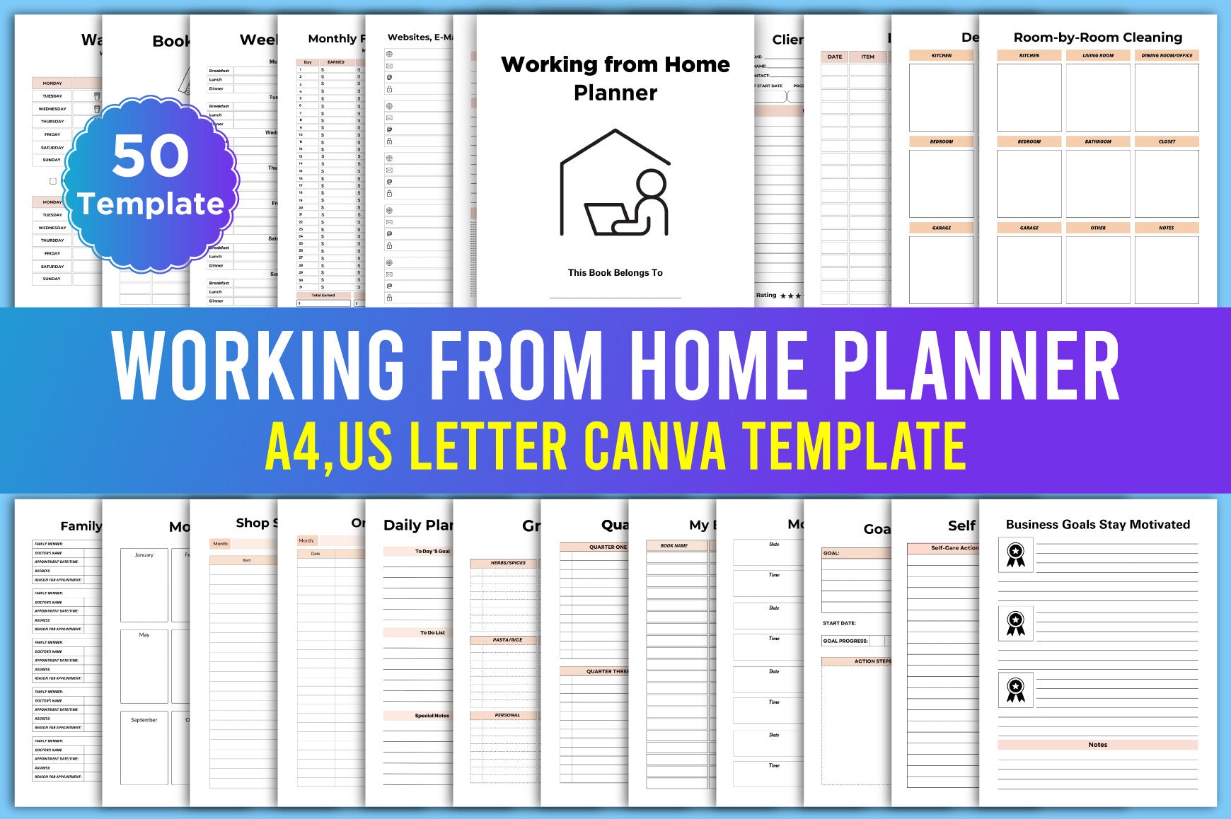 Editable Working From Home Planner