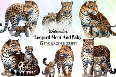 Leopard Mom & Baby Clipart Bundle - CraftNest - Digital Crafting and Art