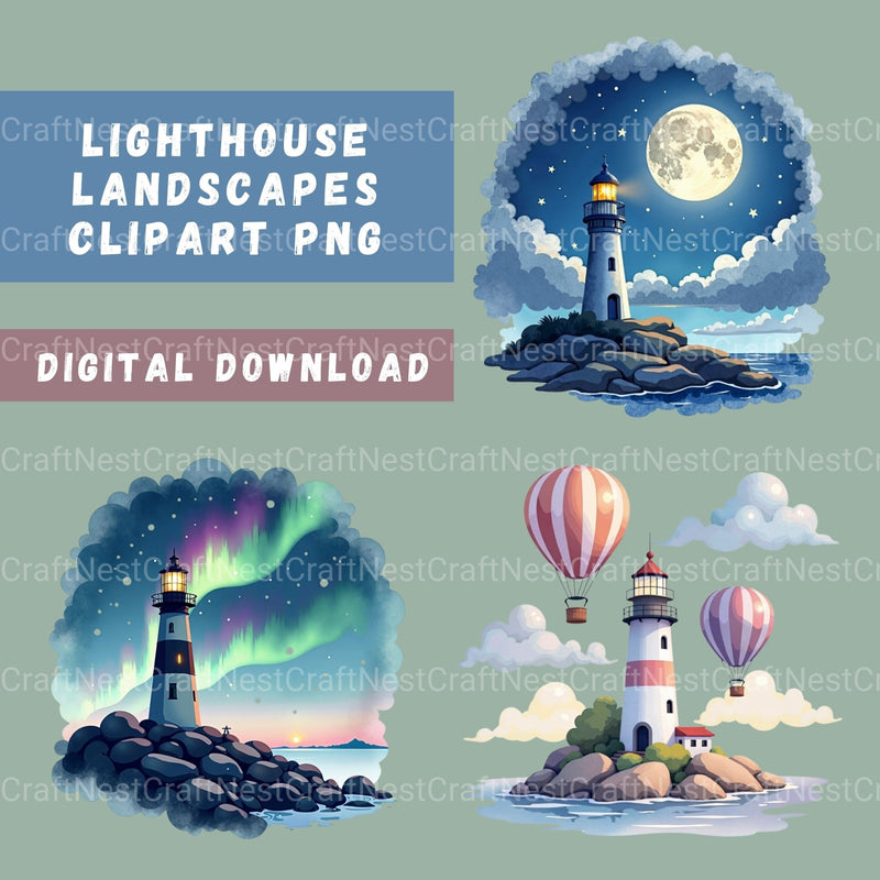 Lighthouses Clipart Bundle - CraftNest - Digital Crafting and Art