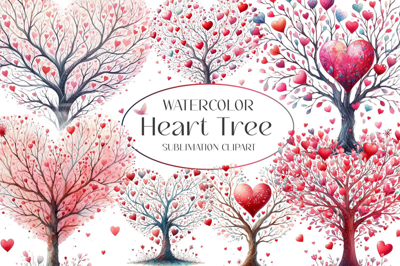 Heart Tree Clipart Bundle - CraftNest - Digital Crafting and Art