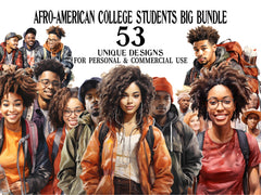 Afro-American College Students Clipart - CraftNest