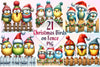 Christmas Bird On Fence Clipart Bundle 2