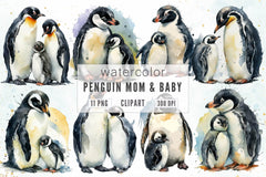 Penguin Mom And Baby Clipart Bundle - CraftNest - Digital Crafting and Art