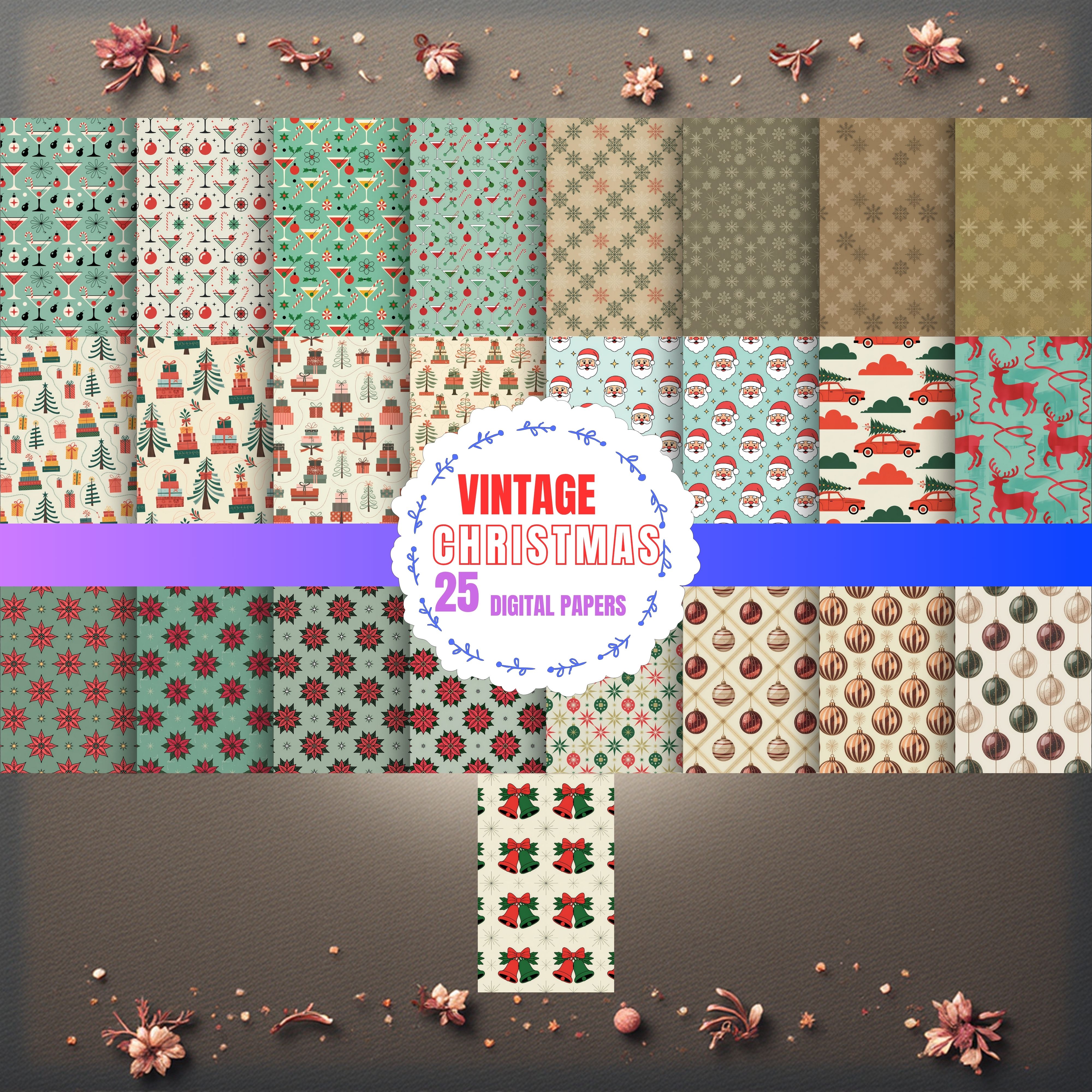 Vintage Christmas Clipart Bundle