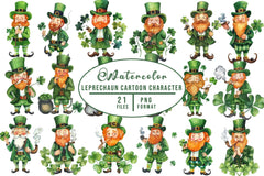 Leprechaun Cartoon Character Clipart Bundle - CraftNest - Digital Crafting and Art