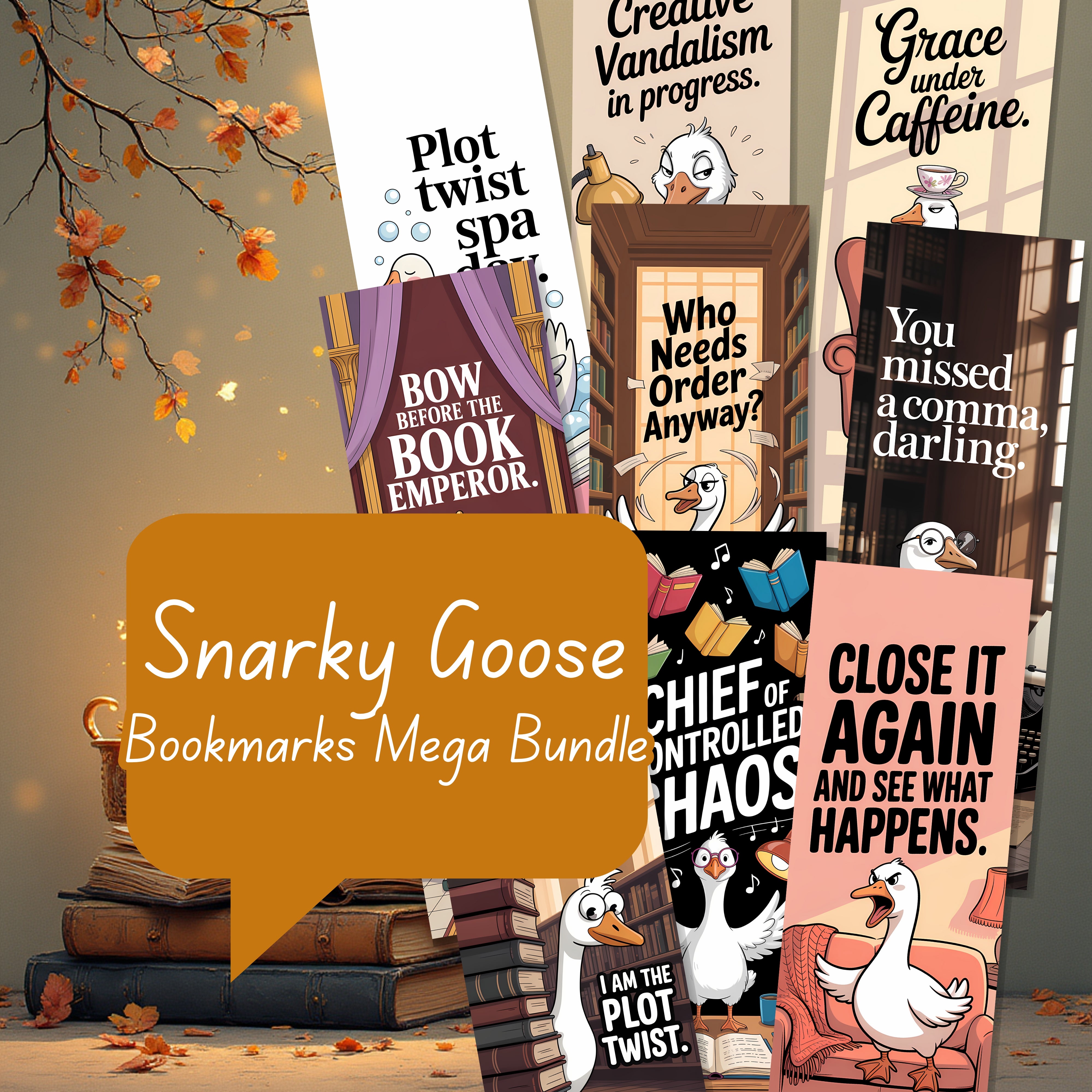 Snarky Goose Bookmarks Junk Journal Bundle