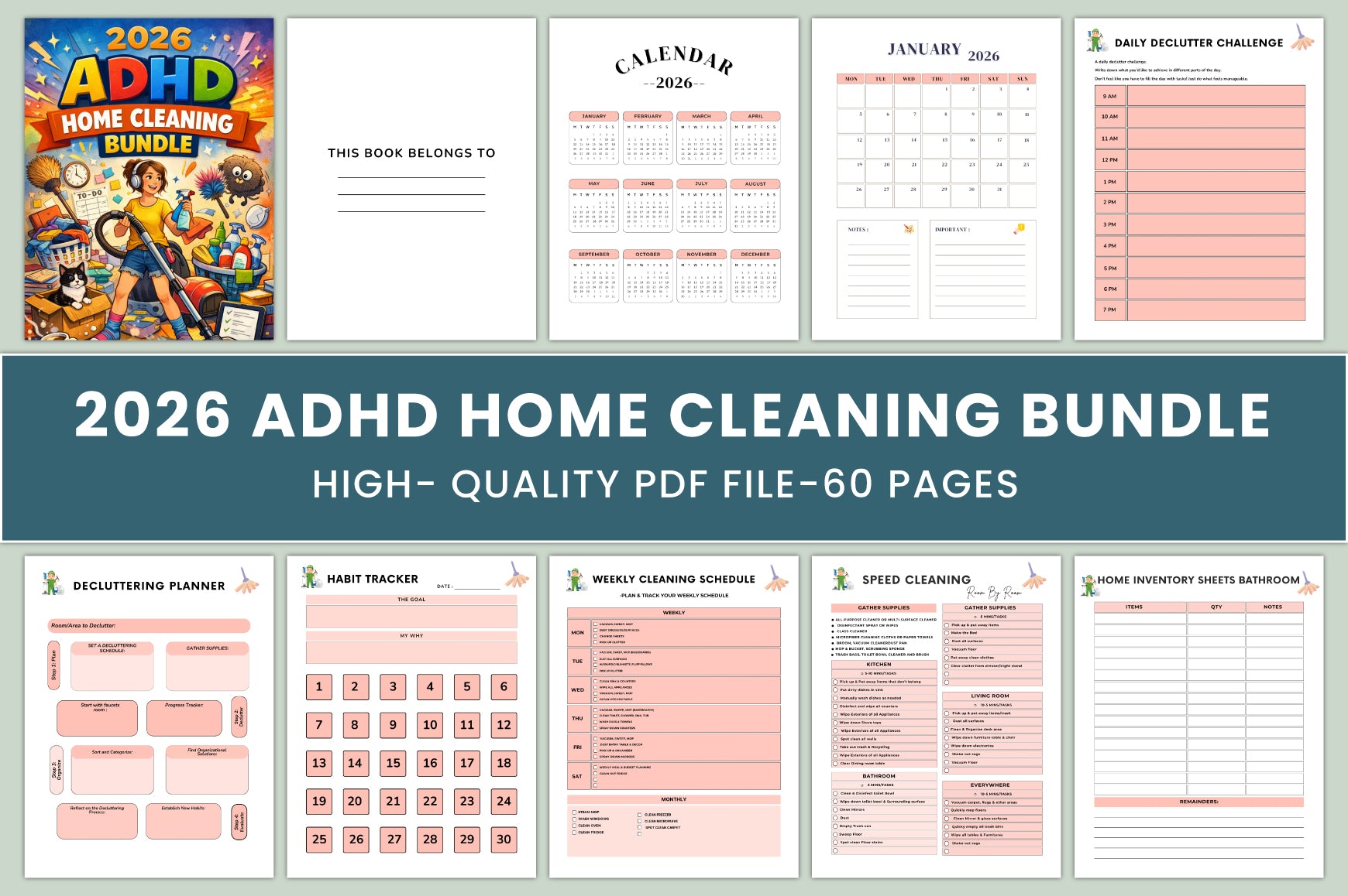 ADHD Home Cleaning Planner
