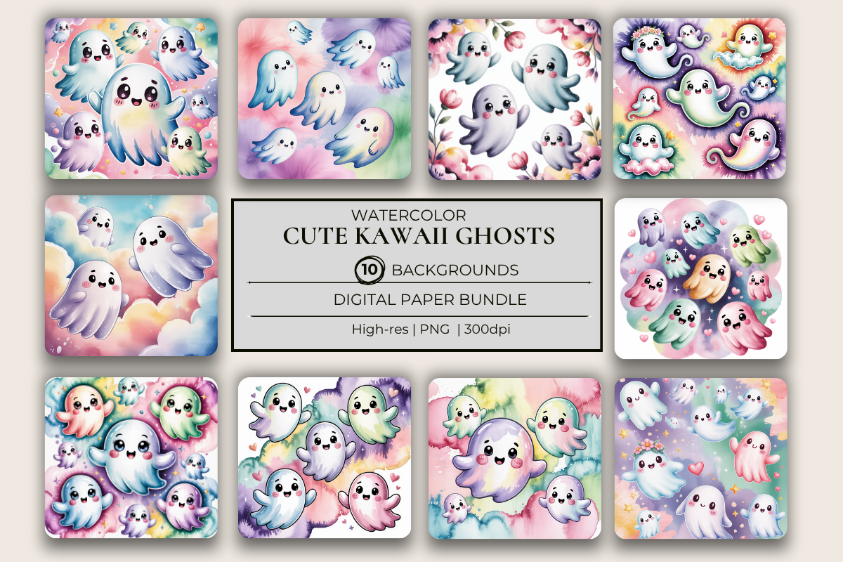 Kawaii Ghosts Background Papers