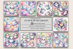 Kawaii Ghosts Background Papers - CraftNest - Digital Crafting and Art