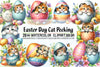 Easter Cat Peeking Clipart Bundle 2