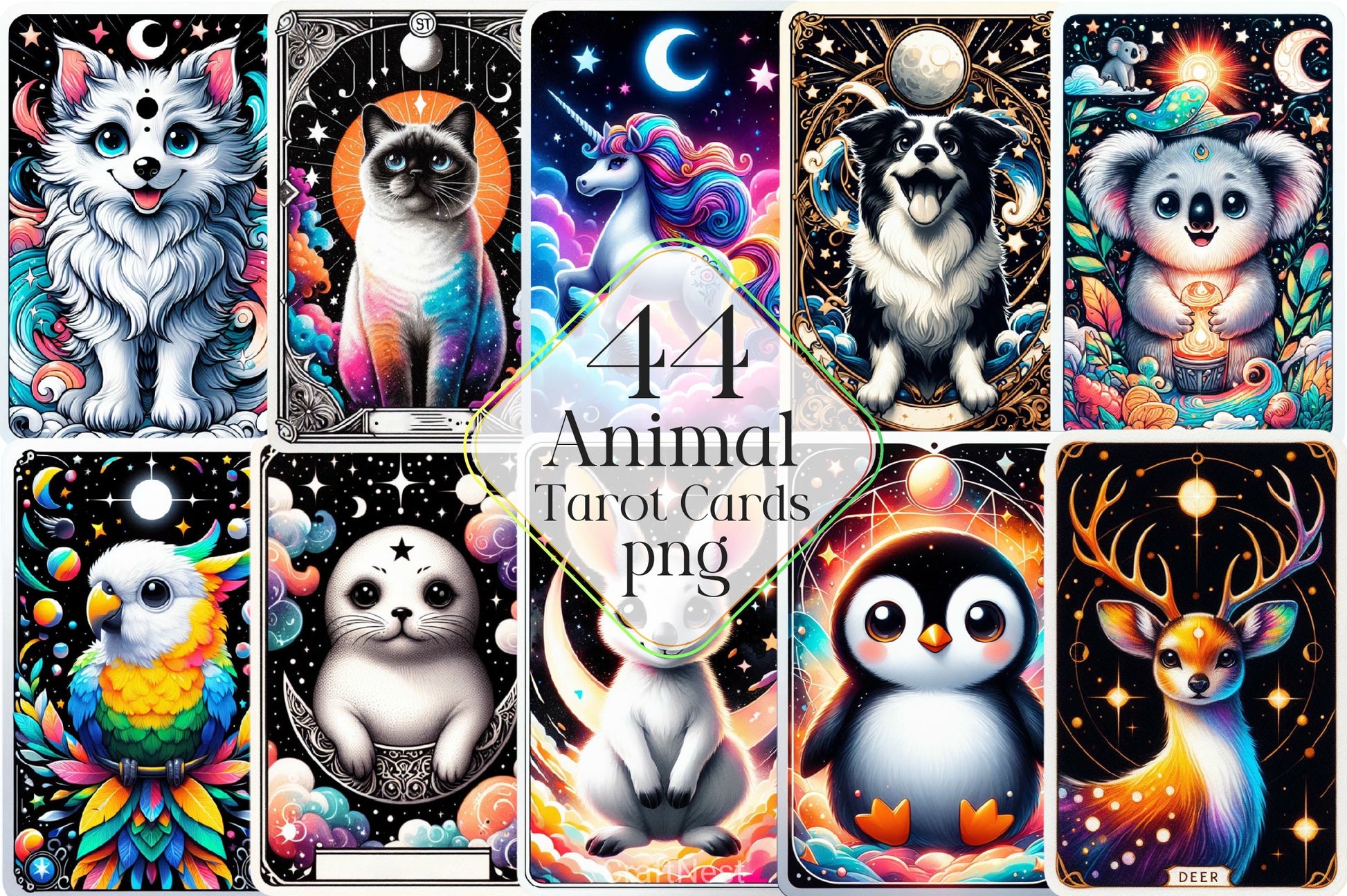 Animal Tarot Cards Clipart Bundle 2 - CraftNest - Digital Crafting and Art