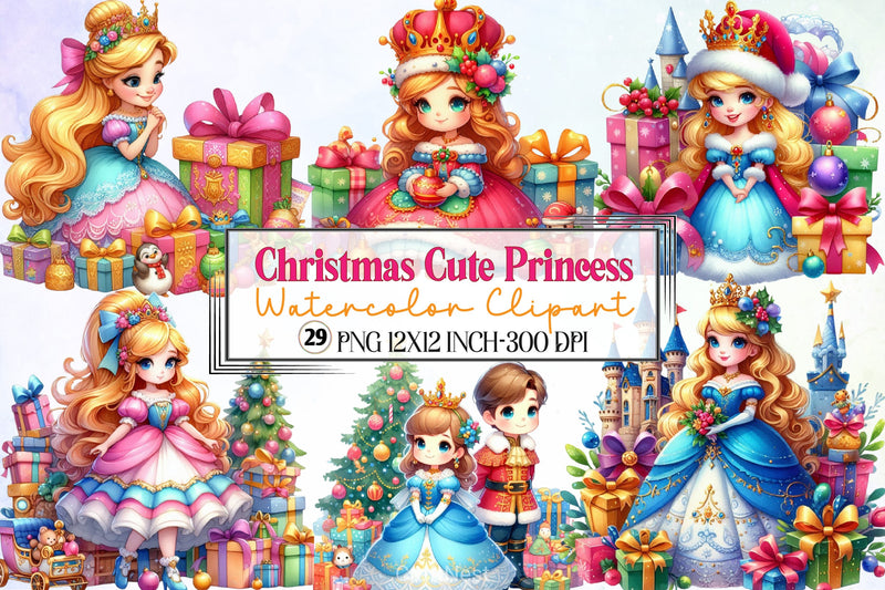 Christmas Princess Clipart Bundle 4 - CraftNest - Digital Crafting and Art