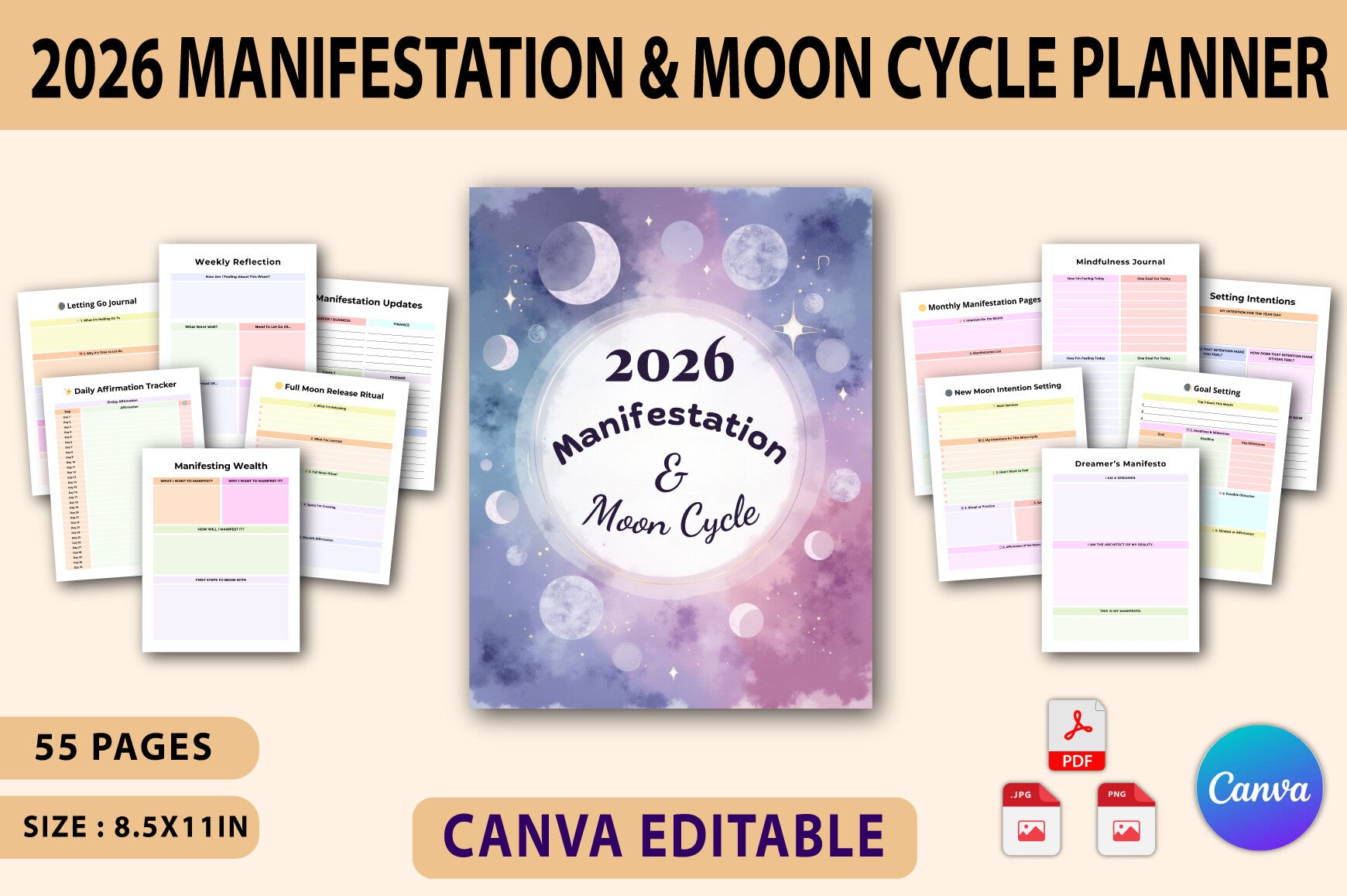 Manifestation Moon Cycle Planner