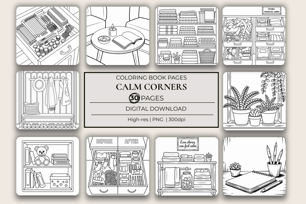 Calm Corners Coloring Book