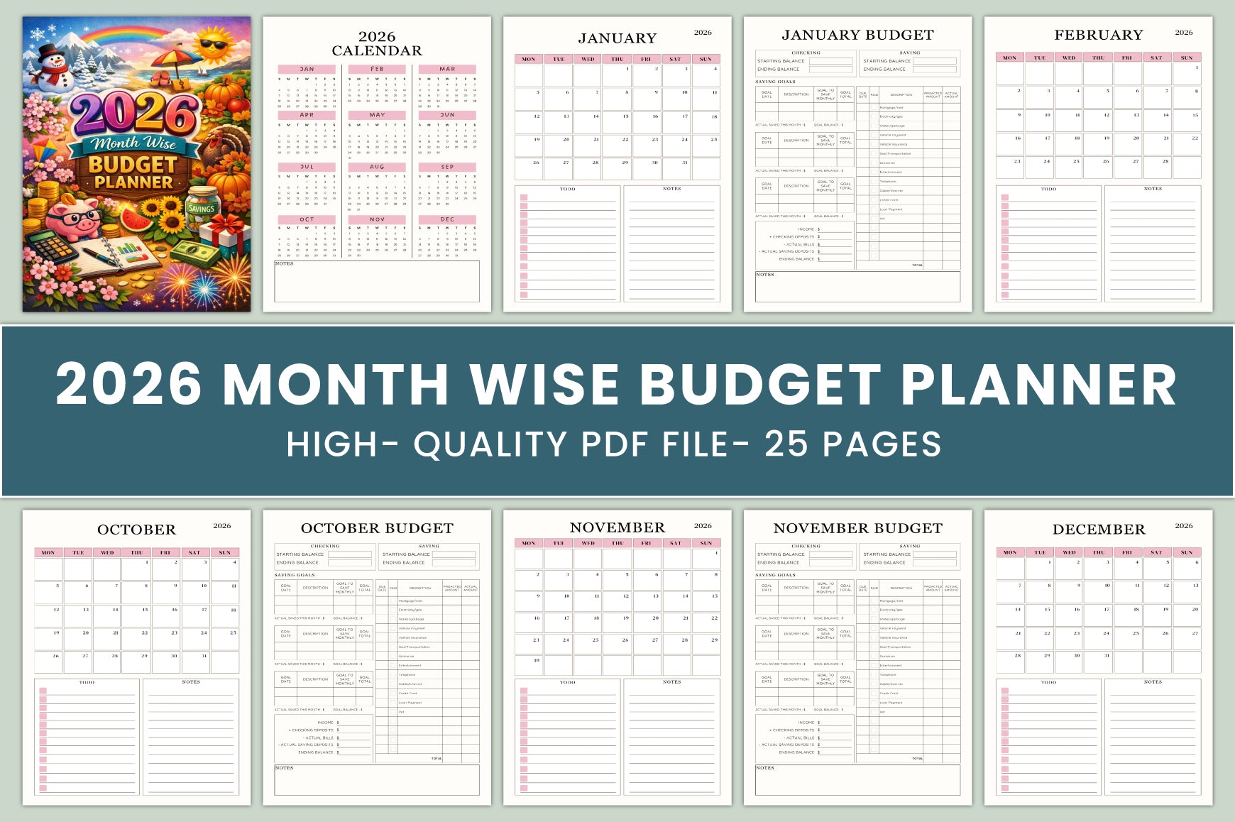 Month Wise Budget Planner