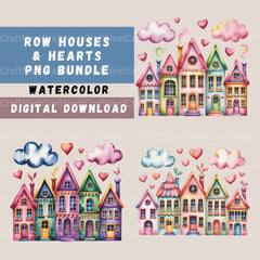 Row Houses 2 Clipart Bundle - CraftNest - Digital Crafting and Art