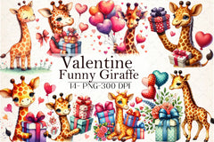 Funny Valentine Giraffe Clipart Bundle - CraftNest - Digital Crafting and Art
