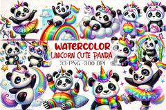 Unicorn Panda Clipart Bundle - CraftNest - Digital Crafting and Art