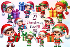 Christmas Elf Christmas Clipart Bundle 2 - CraftNest - Digital Crafting and Art