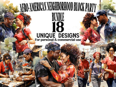 Afro-American Neighborhood Block Party Clipart - CraftNest