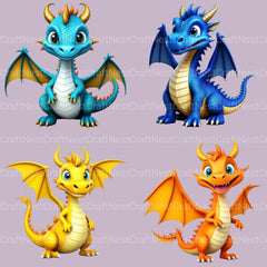 Dragons Clipart Bundle - CraftNest - Digital Crafting and Art