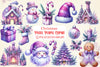 Pastel Purple Christmas Clipart Bundle