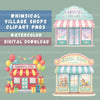 Village Shops Whimsical Clipart Bundle