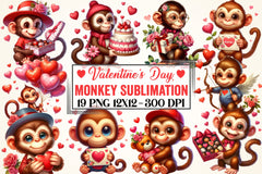 Valentine Monkey Clipart Bundle - CraftNest - Digital Crafting and Art