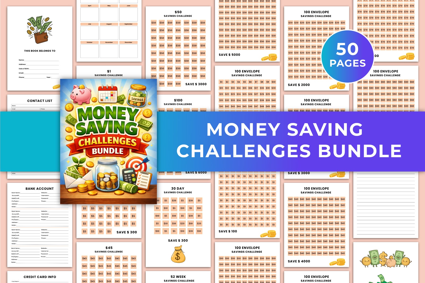 Money Saving Challenges Planner