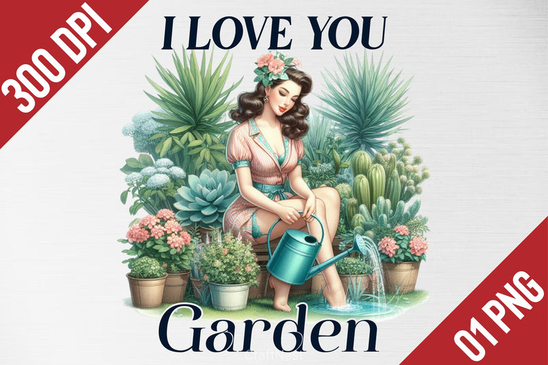 I Love You Garden Clipart Bundle - CraftNest - Digital Crafting and Art