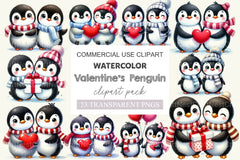 Valentine Couple Penguin Clipart Bundle - CraftNest - Digital Crafting and Art