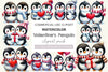 Valentine Couple Penguin Clipart Bundle