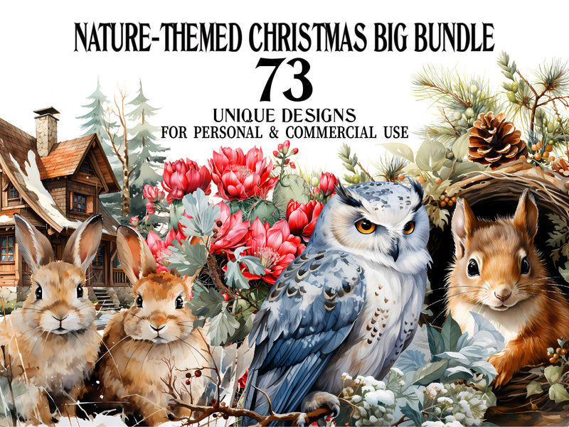 Nature Christmas Clipart - CraftNest