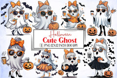 Cute Ghost Halloween Clipart Bundle 4 - CraftNest - Digital Crafting and Art