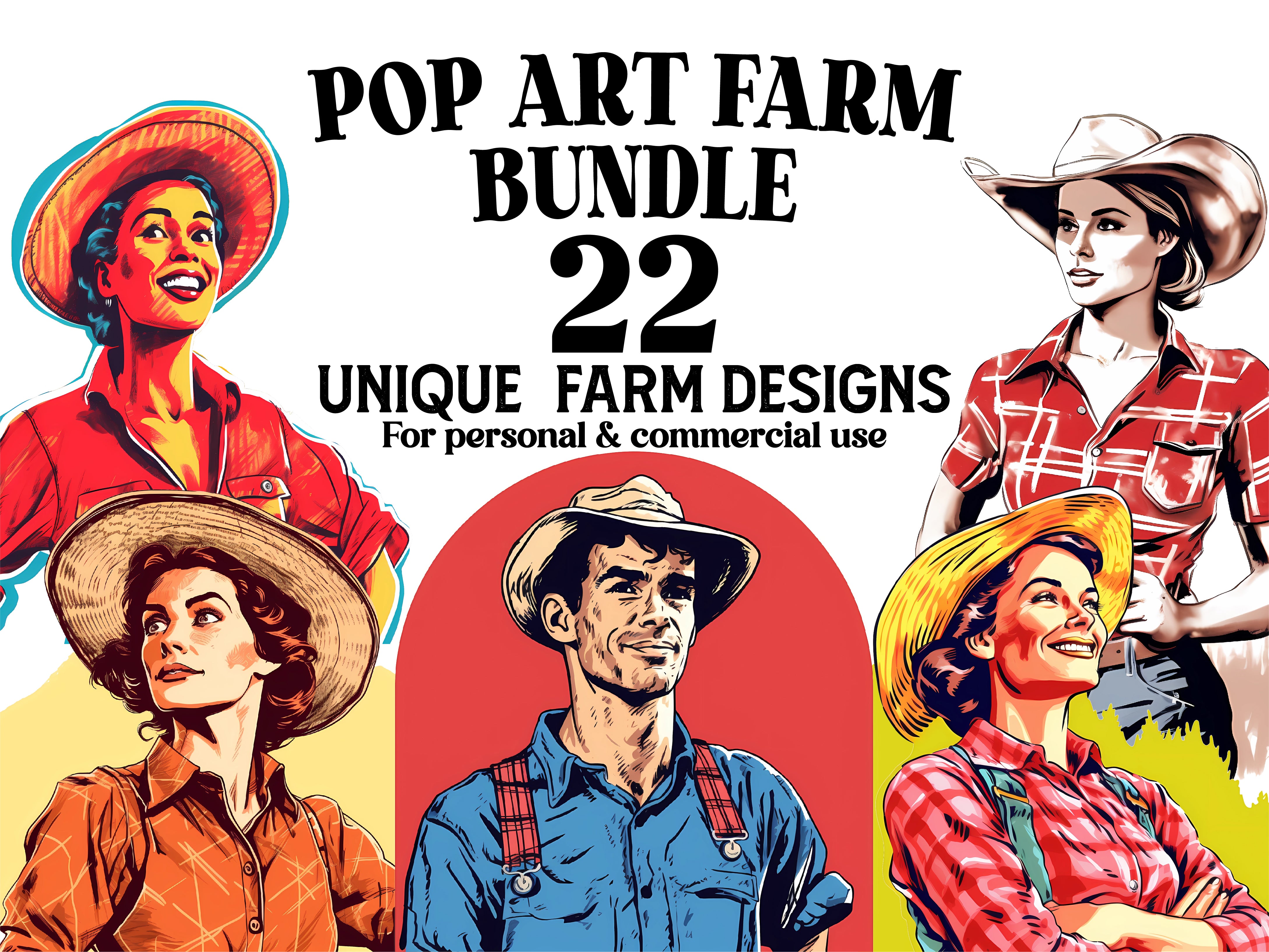 Pop Art Farming Clipart - CraftNest