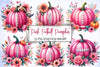 Pink Football Pumpkin Clipart Bundle