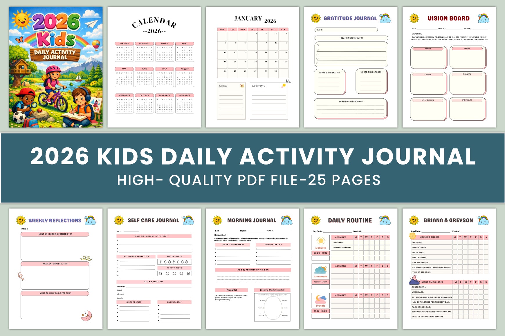 Kids Daily Activity Journal