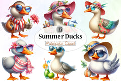 Summer Ducks Clipart Bundle - CraftNest - Digital Crafting and Art