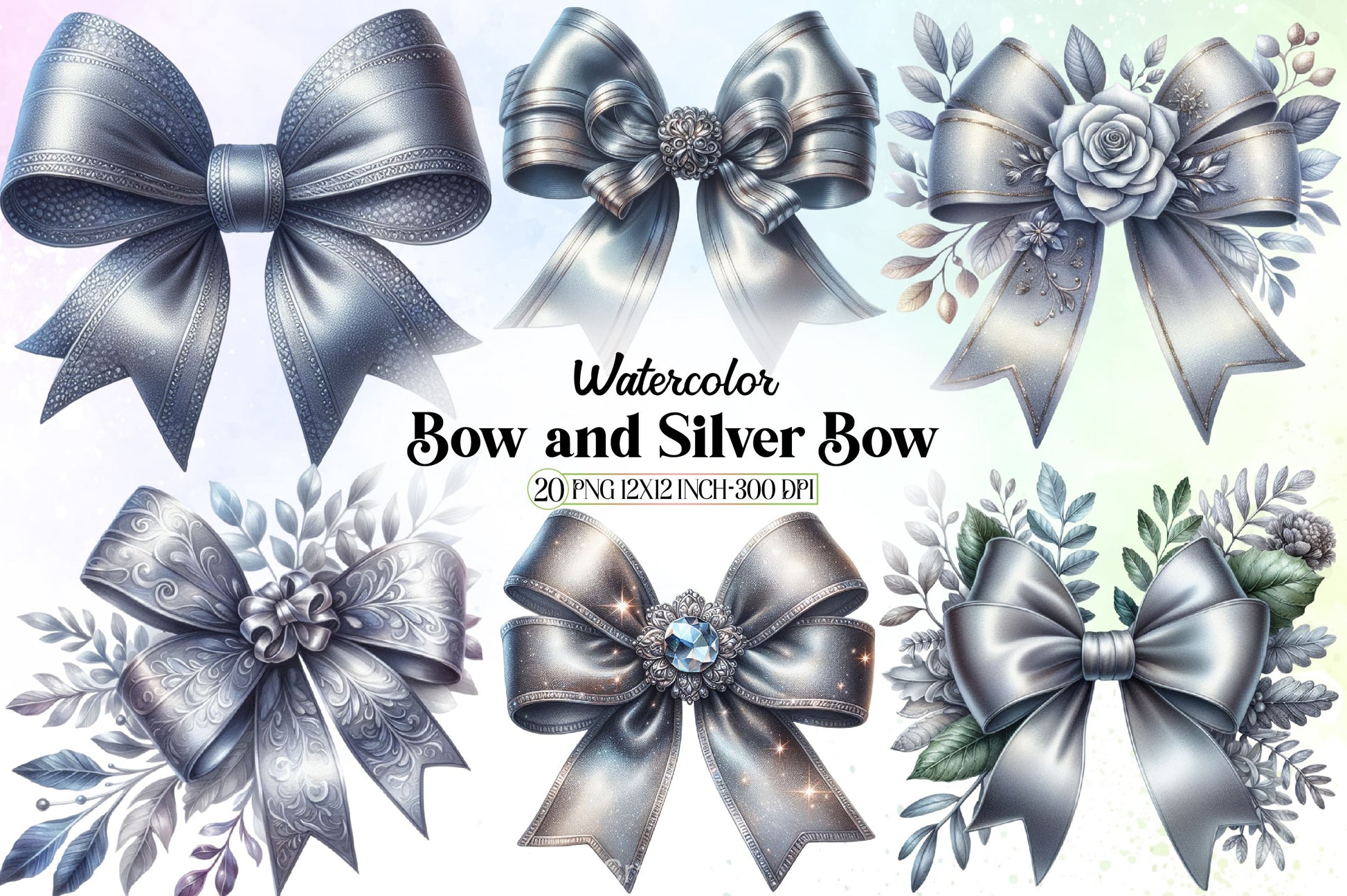 Bow & Silver Clipart Bundle - CraftNest - Digital Crafting and Art