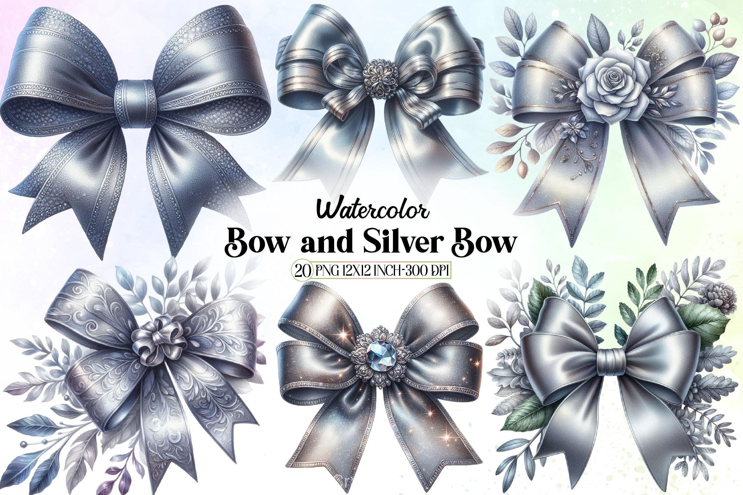 Bow & Silver Clipart Bundle - CraftNest - Digital Crafting and Art