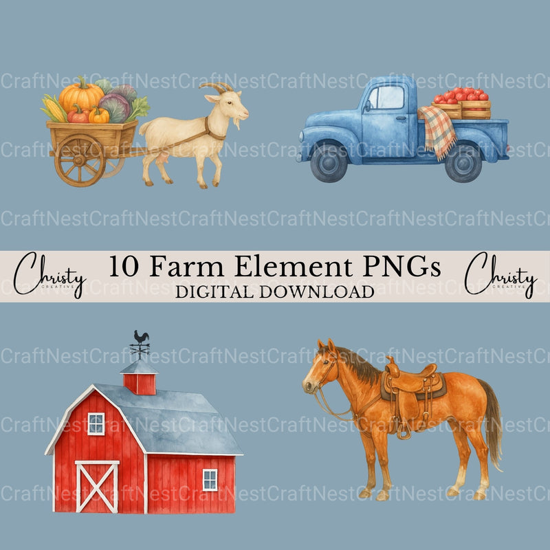 Farm 1 Clipart Bundle - CraftNest - Digital Crafting and Art