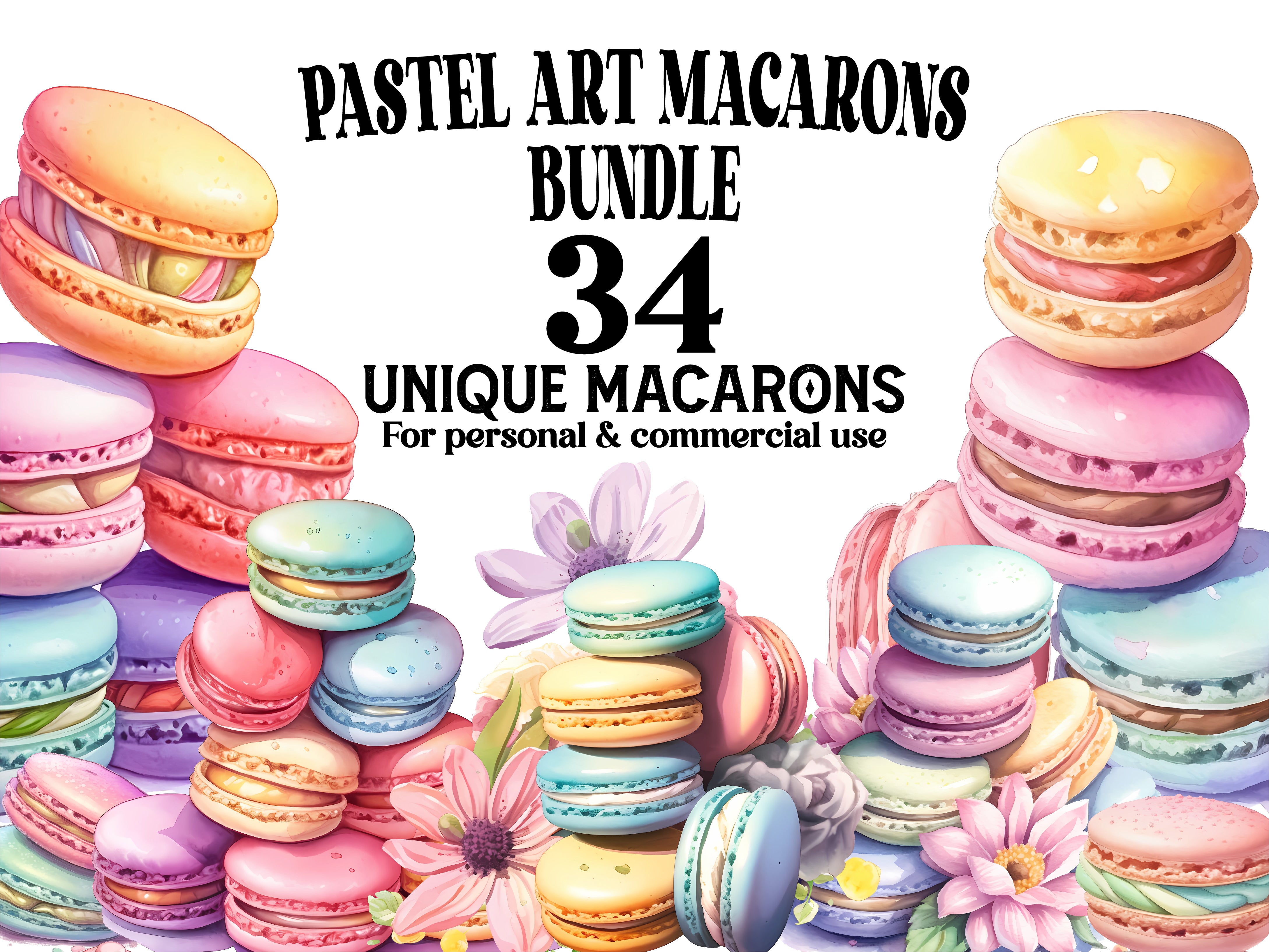 Pastel Art Macarons Clipart - CraftNest