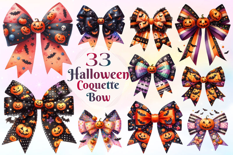 Halloween Coquette Bow Clipart Bundle 6 - CraftNest - Digital Crafting and Art
