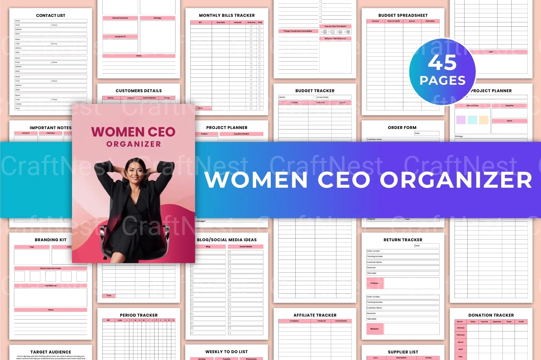 Women CEO Organizer - CraftNest - Digital Crafting and Art