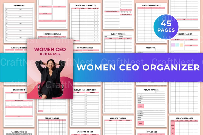 Women CEO Organizer - CraftNest - Digital Crafting and Art