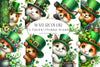 St Patrick's Peeking Around Corner Clipart Bundle