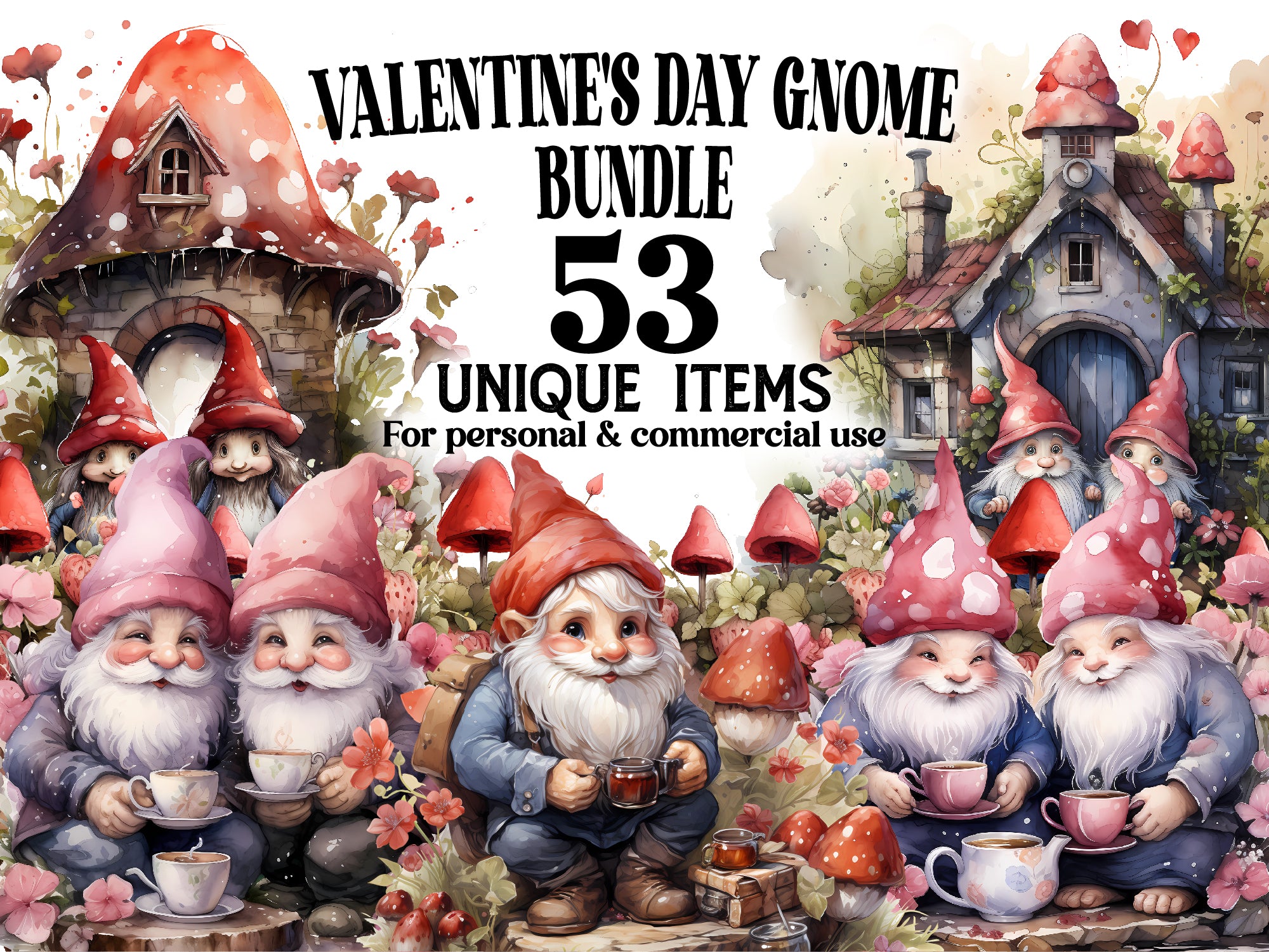 Valentine Gnome Clipart - CraftNest