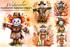 Scarecrow Autumn Clipart Bundle - CraftNest - Digital Crafting and Art