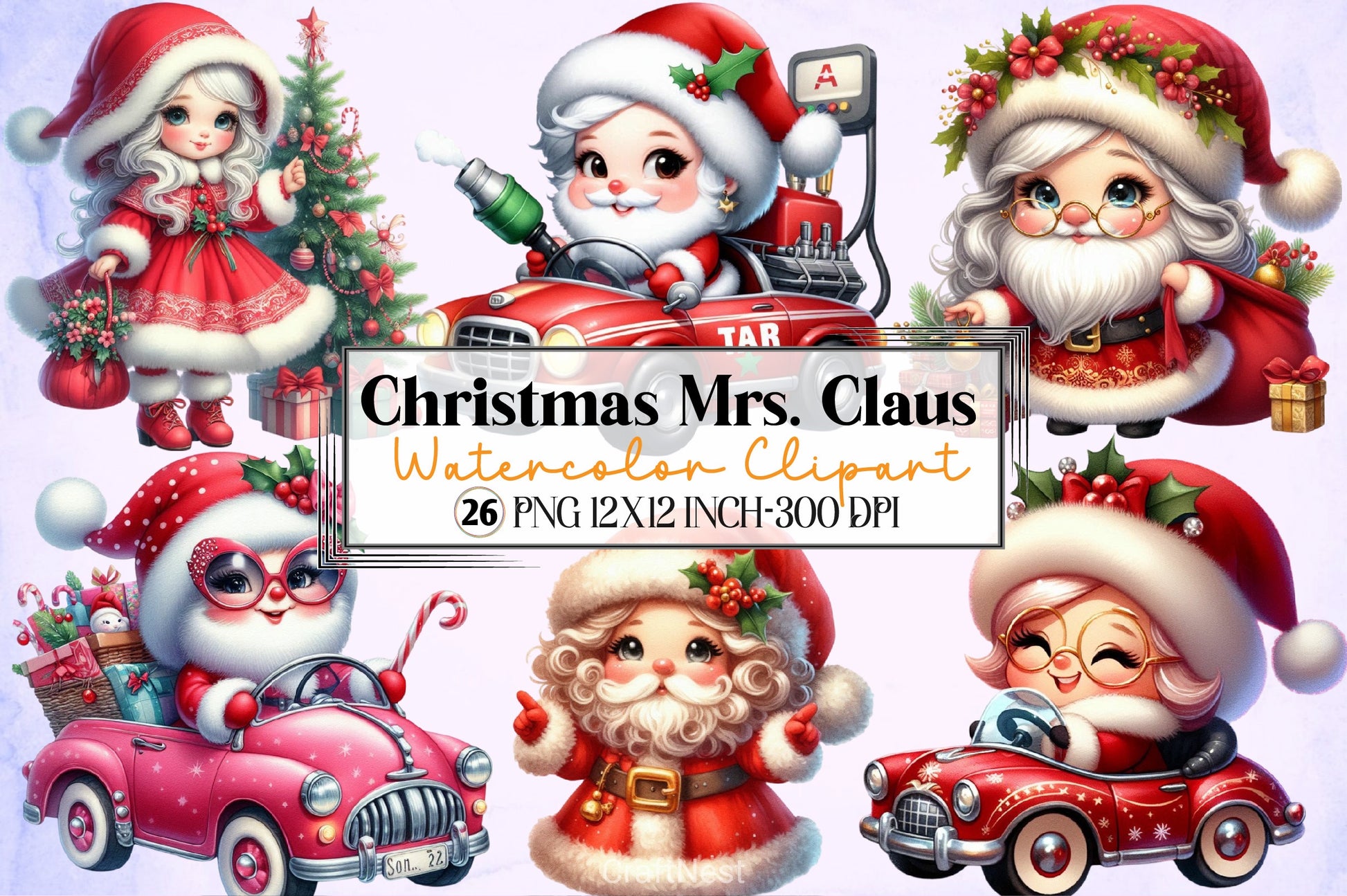 Christmas Mrs. Claus Clipart Bundle - CraftNest - Digital Crafting and Art