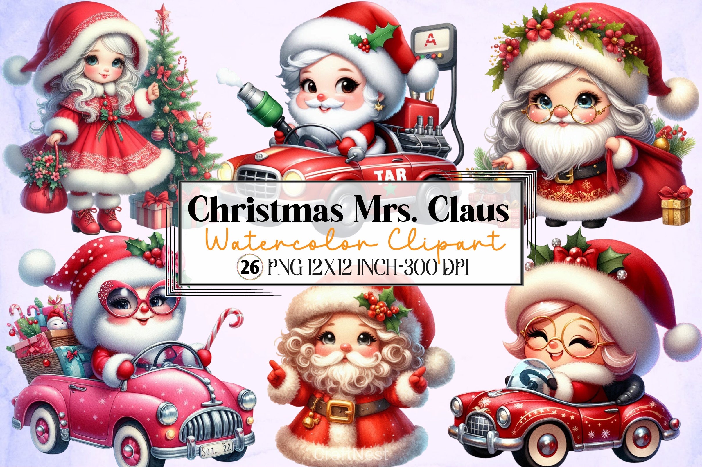 Christmas Mrs. Claus Clipart Bundle - CraftNest - Digital Crafting and Art